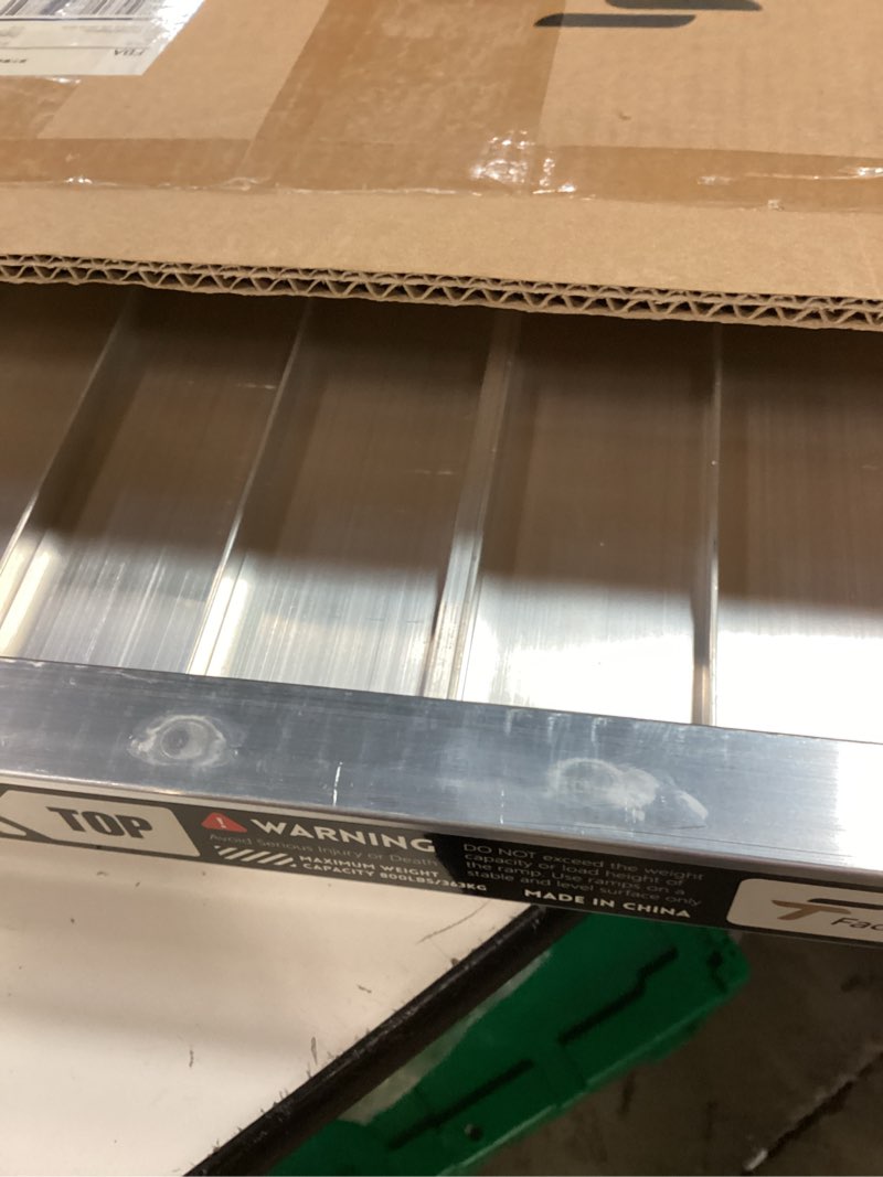 Condition photo showing Good Condition for fachnuo 2 feet portable wheelchair ramp, non-skid aluminum handicap ramps with handle, folding threshold wheel chair ramp for home steps, stairs, entry, doorways, applicable height 2-6 inches aluminum 2ft(using height 2-6'')