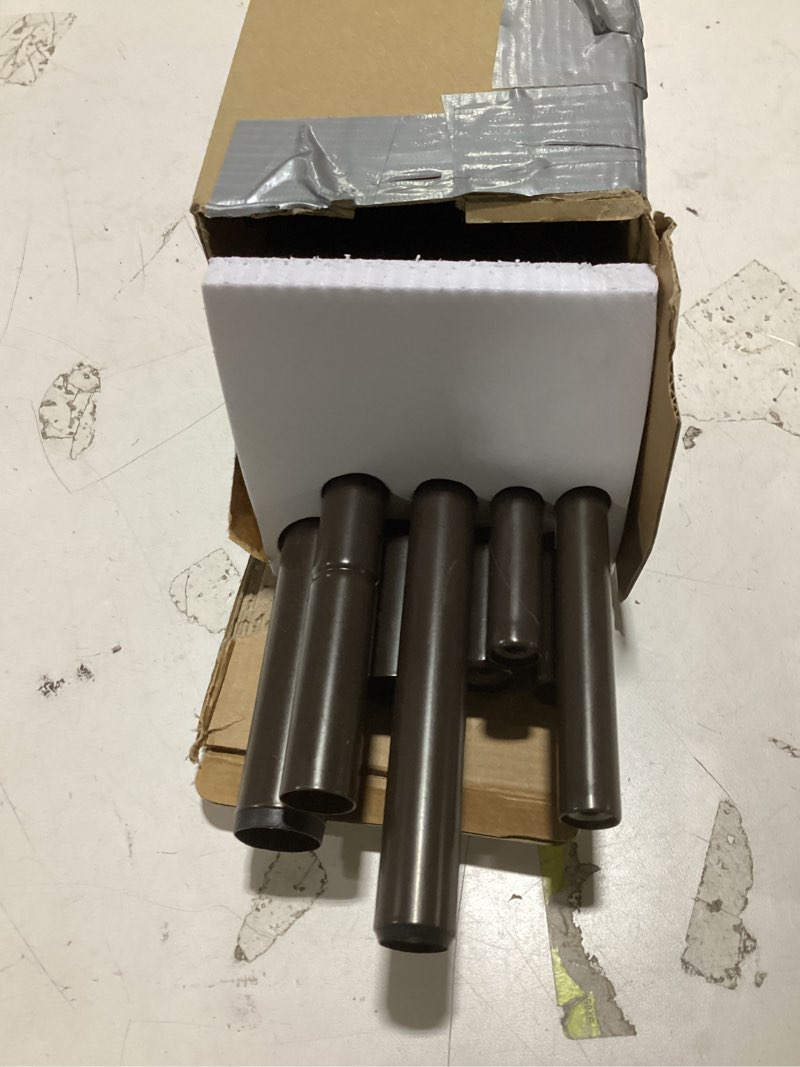 Condition photo showing As Is for kamanina 1 inch double curtain rods 66 to 120 inches (5.5-10 feet) telescoping heavy duty drapery rod for windows 54 to 115 with twisted cage finials, antique bronze antique bronze 66-120"
