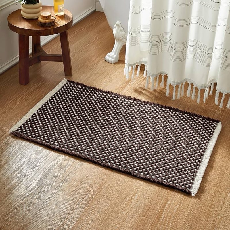 TYUU Boho Bathroom Rugs, Super Absorbent Non Slip Bathroom Mats Quick Dry Bath Rugs Washable Farmhou