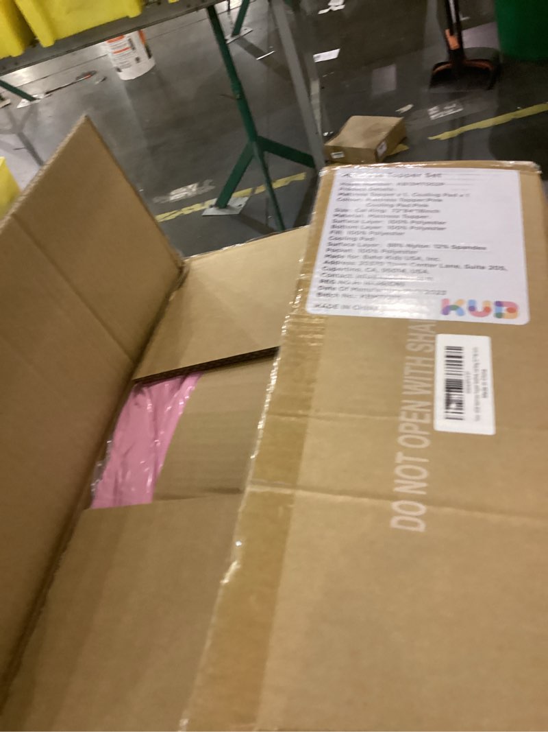 Condition photo showing New/Like New for KUB Mattress Topper&Cooling Mattress Protector Bed Fitted Sheet Set, Deep Pocket&4 Elastic Bands, Triple Anti-Slip, Back Pain Relief, Breathable Soft 2 inch Mattress Pad Cover (Pink, Twin) Pink Twin