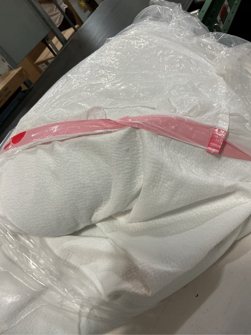 Condition photo showing As Is for 2"x27.5"x52" mattress topper, 27.5" wx52 l size with super soft water-resistant, detachable & machine washable cover, certipur-us certified gel-infused memory foam pad, pure white 01-2 inch-pure white