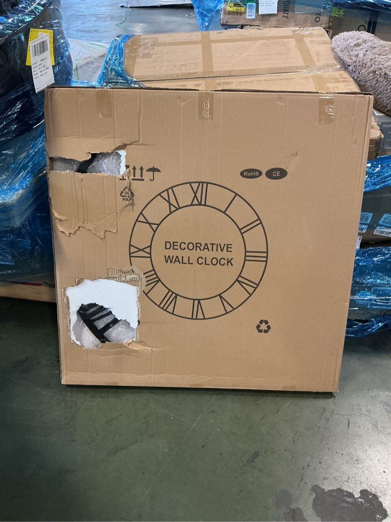 1st owned Wall Clock 40 Inch Round Large Indoor Wall Clocks Battery Operated Silent Non Ticking, Farmhouse Vintage Decorative Analog Metal Clock for Living Room, Kitchen,