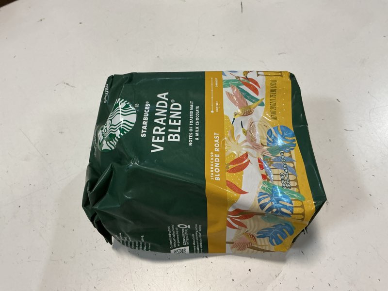Condition photo showing New/Like New for  (BBD  : 02 / JAN /2026 ) Starbucks Ground Coffee, Starbucks Blonde Roast Coffee, Veranda Blend, 100% Arabica, 1 bag (28 oz) Veranda Blend 28 Ounce (Pack of 1)