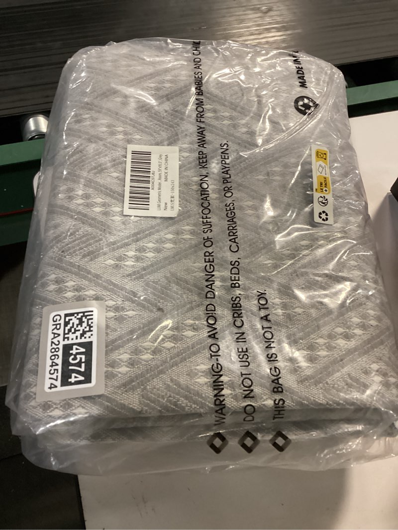 Condition photo showing New/Like New for LUMI Washable Area Rug 5x8 for Living Room, Ultra Soft Modern Neutral Rugs with Non Slip Backing, Low Profile Carpet High Traffic for Bedroom, Dining Room, Grey 5' x 8' Serene Weave