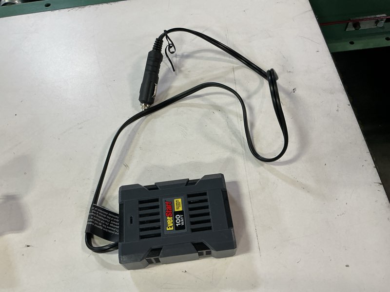 Condition photo showing As Is for everstart 100 watts vehicle power inverter