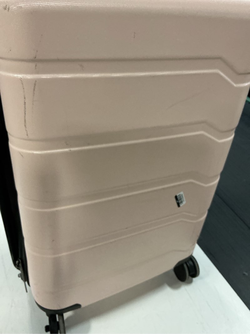 Condition photo showing As Is for carry on spinner wheels suitcase light pink - open story™ 24”x16”