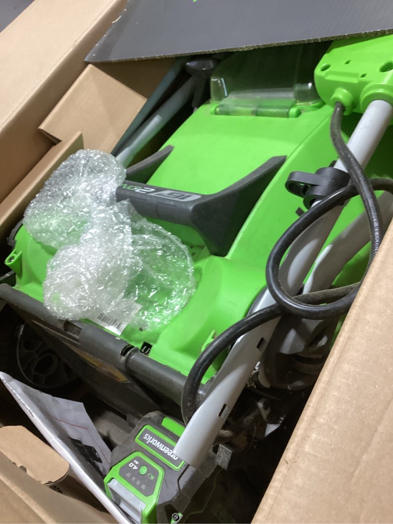 Condition photo showing Good Condition for greenworks 40v 16" (push) cordless lawn mower, 4.0ah battery (1/3 acre, push button start, compatible with 75+ tools) 16" (4.0ah)