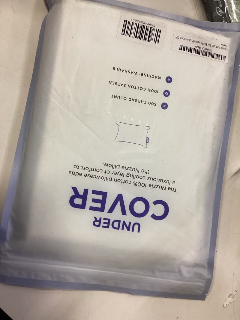 Condition photo showing New/Like New for Nuzzle Pillow Cases Standard Size, 100% Cotton Pillowcases with Envelope Closure, White Pillow Covers 20 x 26 inches, Pillow Protector with 300 Thread Count Soft and Breathable White Standard | 1 Pairs