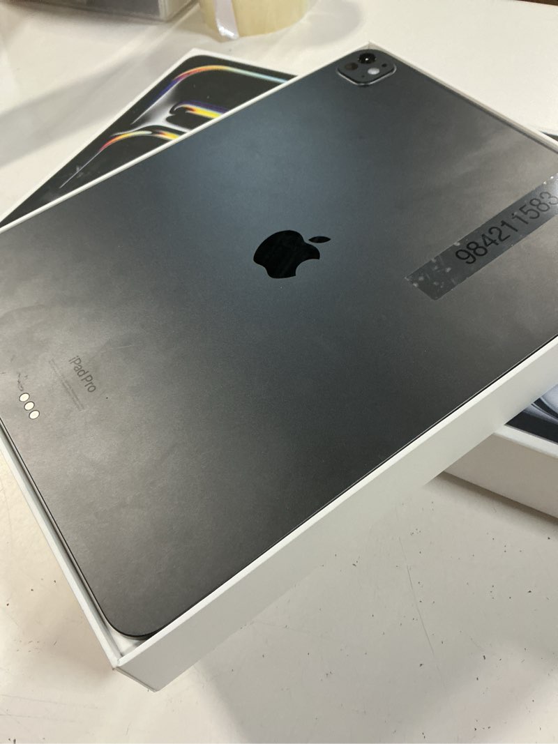 Condition photo showing As Is for (used) apple ipad pro 13-inch (m5): ultra retina xdr display, 256gb, landscape 12mp front camera/12mp back camera, lidar scanner, wi-fi 7 with apple n1, face id, all-day battery life — space black wi-fi 256gb space black standard glass without apple pencil