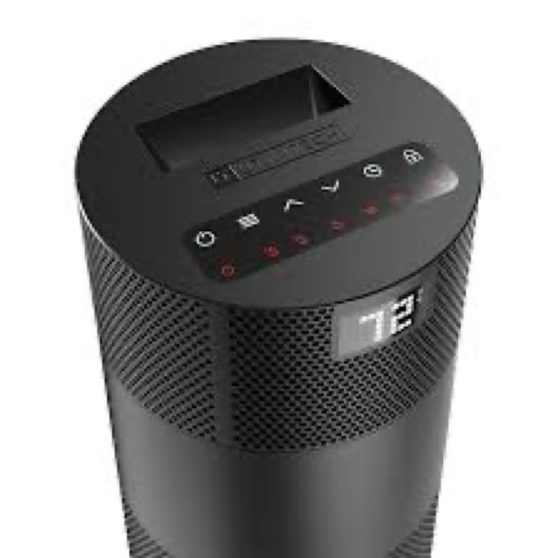 utilitech 1500w ceramic tower indoor electric space heater in black ht1369s
