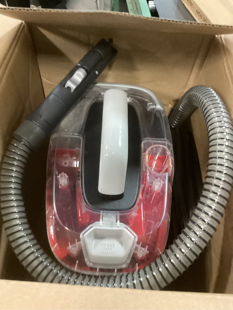 Condition photo showing Good Condition for Hoover CleanSlate Plus Portable Carpet + Upholstery Spot Cleaner Machine, Powerful Suction with Versatile Tools, Pet Stain Remover, Car and Auto Detailer, Pair with Hoover Carpet Cleaner Solution