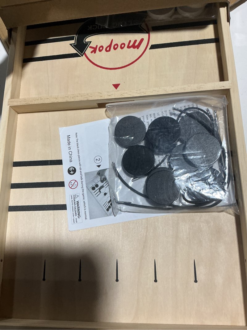 Condition photo showing Good Condition for Fast Sling Puck Game - Fast Action Super Foosball Table Desktop Battle Slingshot Wooden Air Hockey Board Game -Guaranteed Fun for Family Game Night or Friends Party Large