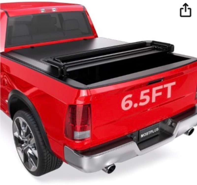 mostplus soft quad fold truck bed tonneau cover compatible for 2002-2026 dodge ram 1500 inclu. classic & new body/2003-2026 ram 2500 3500 fleetside (w/o rambox) (6.5 ft bed) on top 78 inch