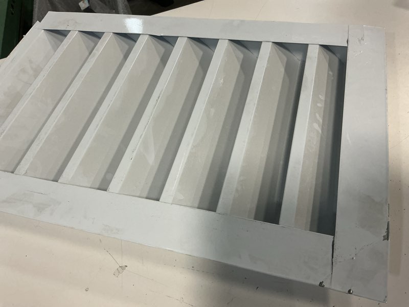 Condition photo showing As Is for gibraltar building products 14.25-in x 24.25-in white rectangle steel gable louver vent