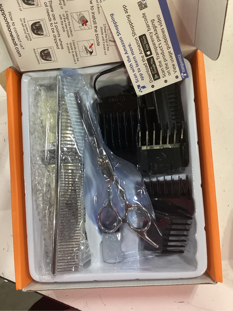 Condition photo showing Good Condition for oneisall dog clipper low noise, dog grooming kit with rechargeable, pet shaver cordless electric quiet hair clipper set for dogs cats pets?gold?