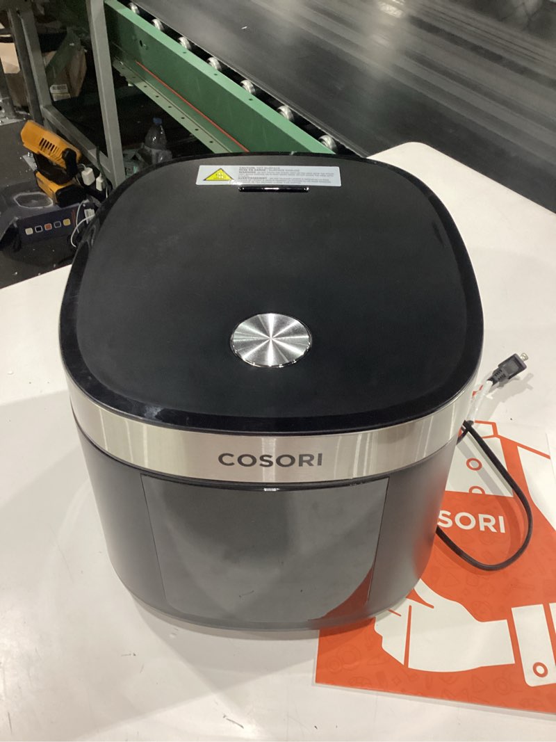 Condition photo showing New/Like New for cosori rice cooker 10 cup, 24h keep warm, 18 functions fuzzy logic rice maker with stainless steel steamer basket, sauté, slow cooker, black