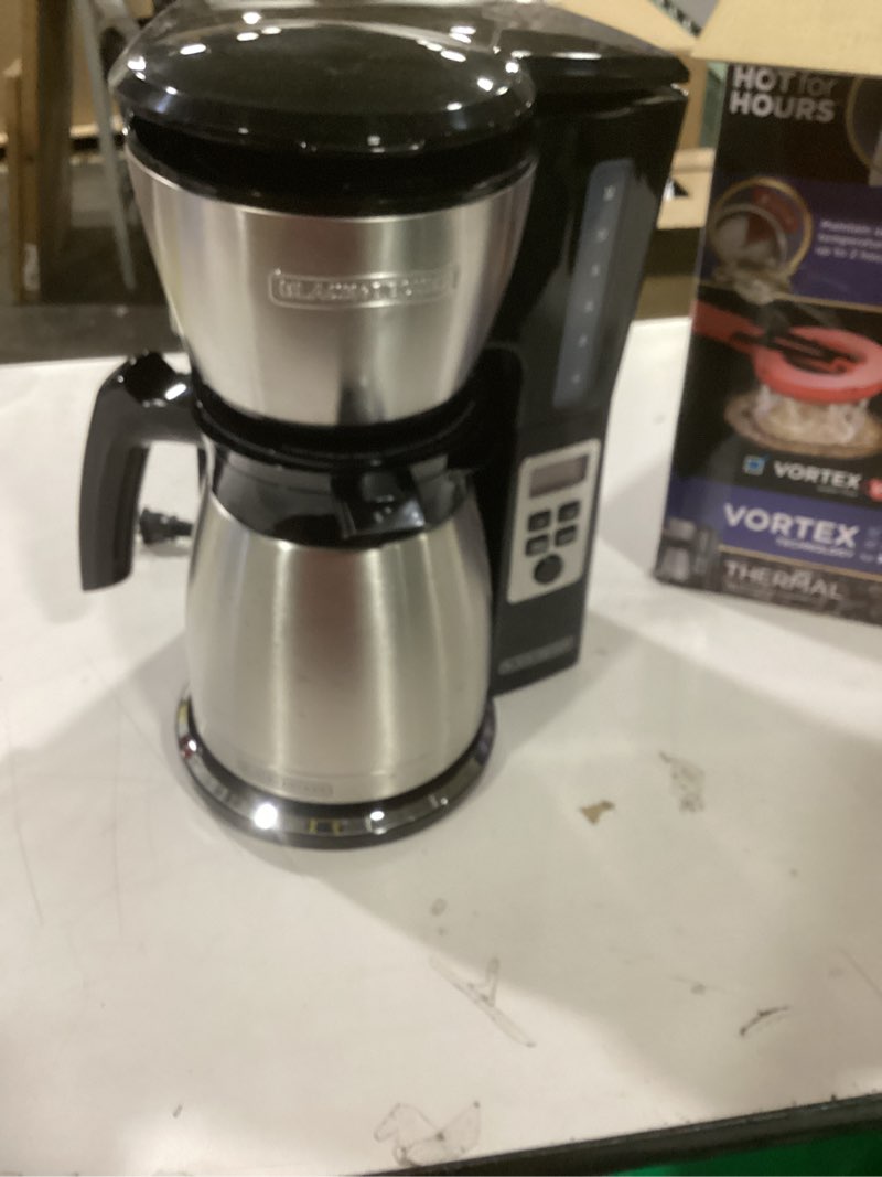 Condition photo showing Good Condition for BLACK+DECKER 12 Cup Thermal Programmable Coffee Maker with Brew Strength and VORTEX Technology, Black/Steel, CM2046S