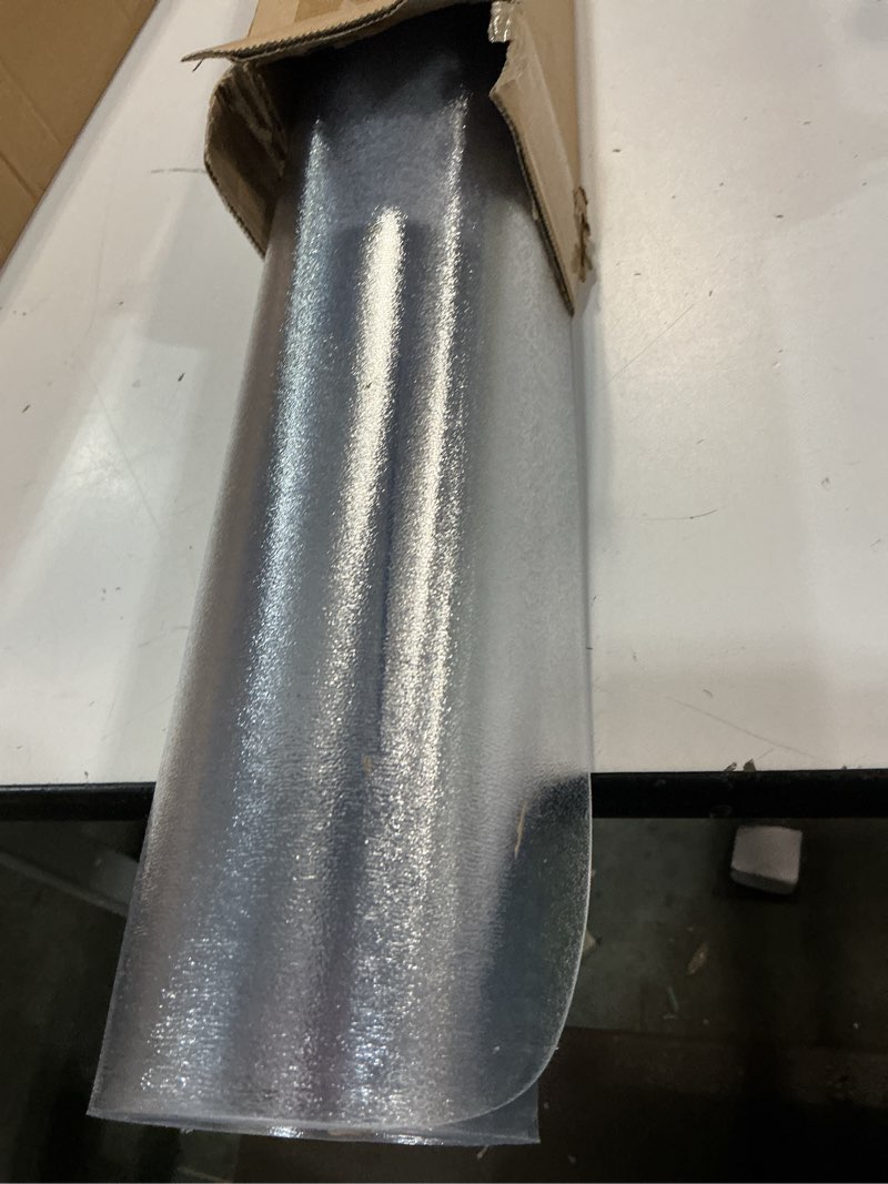 Condition photo showing New/Like New for Kuyal Clear Chair mat for Hardwood Floor 46 x 60 inches Transparent Floor Mats Wood/Tile Protection Mat for Office & Home (46" X 60" Rectangle) 46" X 60" Rectangle Clear