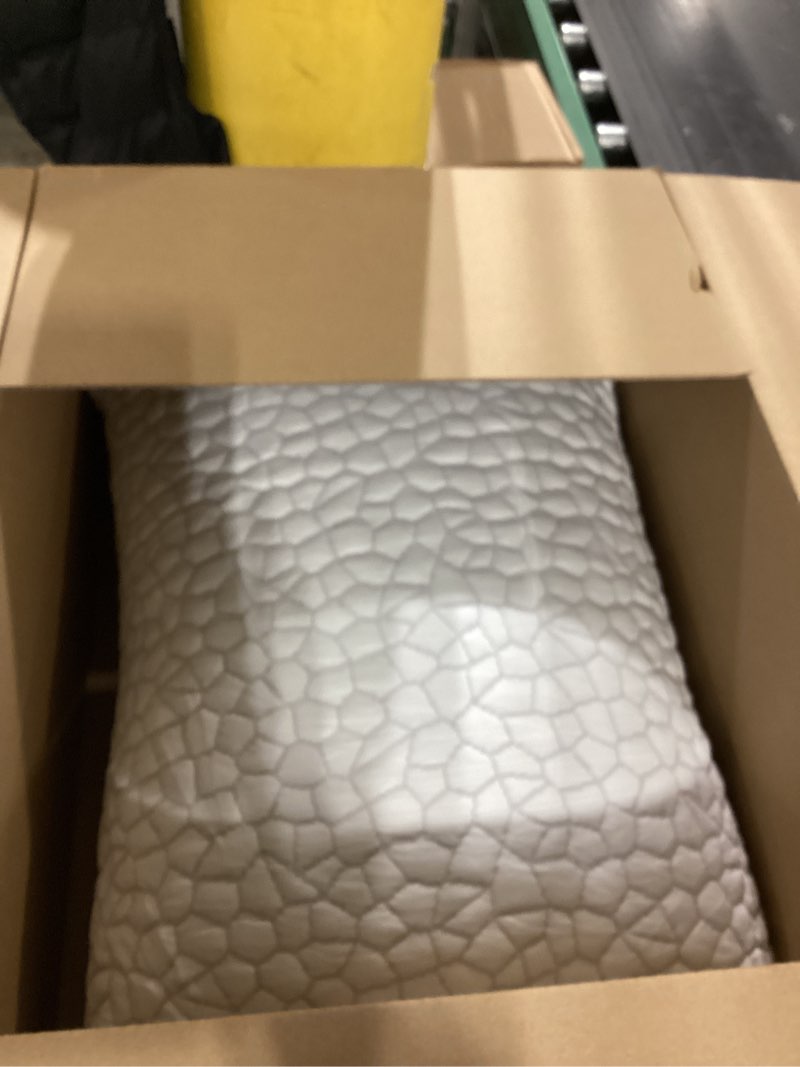 Condition photo showing As Is for SUPA MODERN Cooling Bed Pillows for Sleeping 1 Pack Shredded Memory Foam Pillows Adjustable Cool Pillow for Side Back Stomach Sleepers Luxury Gel Pillows Standard Size with Washable Removable Cover Standard (1 Count) Original White (Cooling)