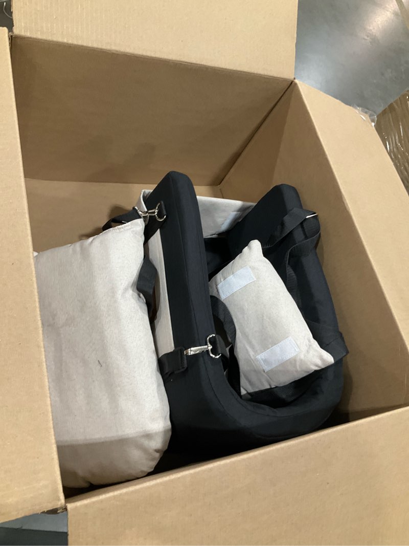 Condition photo showing Good Condition for jzxoiva console dog car seat & travel bed for small/medium dogs, booster dog car seat with safety tether, non-slip base, washable cover, front or back seat pet carrier bed, black
