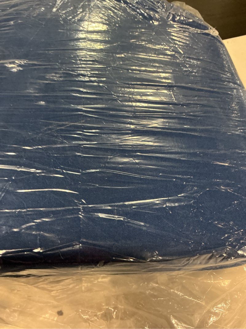 Condition photo showing Good Condition for idee-home outdoor chair cushions set of 2, thick 17" x 17" outdoor seat cushions patio furniture waterproof with ties, dining pads a dark cerulean 17x17x2 inch-u shaped 2