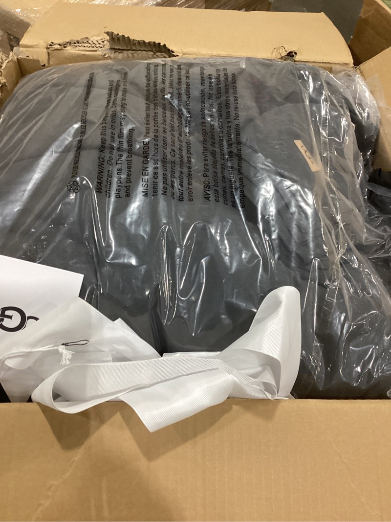 Condition photo showing Good Condition for UGG Leonora Comforter Set with 2 Pillow Shams Lightweight Down Alternative Blanket Reversible Cozy Warm All Season Washable and Hypoallergenic Bedding Set, Full/Queen, Charcoal Grey Grey Full/Queen