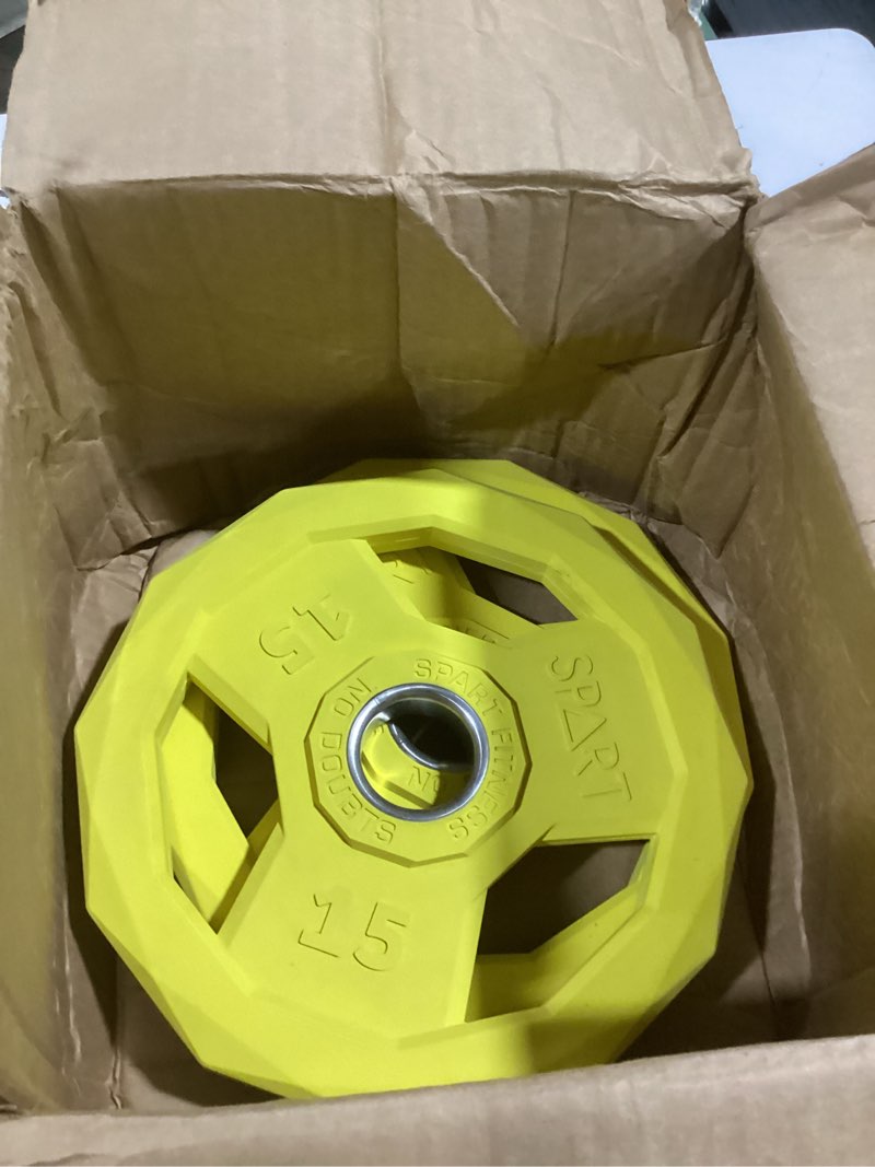 Condition photo showing Good Condition for Similar to Mikolo Olympic Weights Set 2-Inch Rubber Coated Plates, 12-Sided Non-Roll Weight Plates Grip with 3 Handles for Home Gym, Strength Training, Single, Pair and Sets(5/10/15/25/35/45 LB) 35LB-Pair