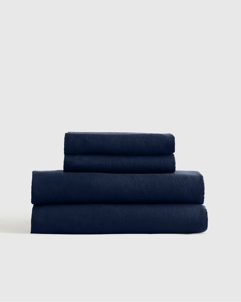 European Linen Sheet Set Navy 
