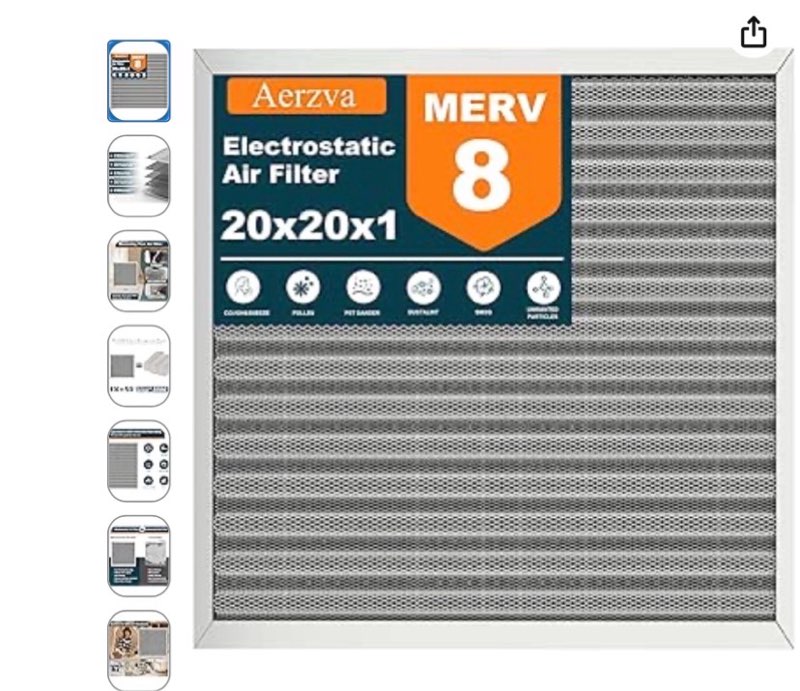 20x20x1 Reusable Air Filter, Electrostatic, Washable Lasts a Lifetime, Breathe Fresher Air in Home a