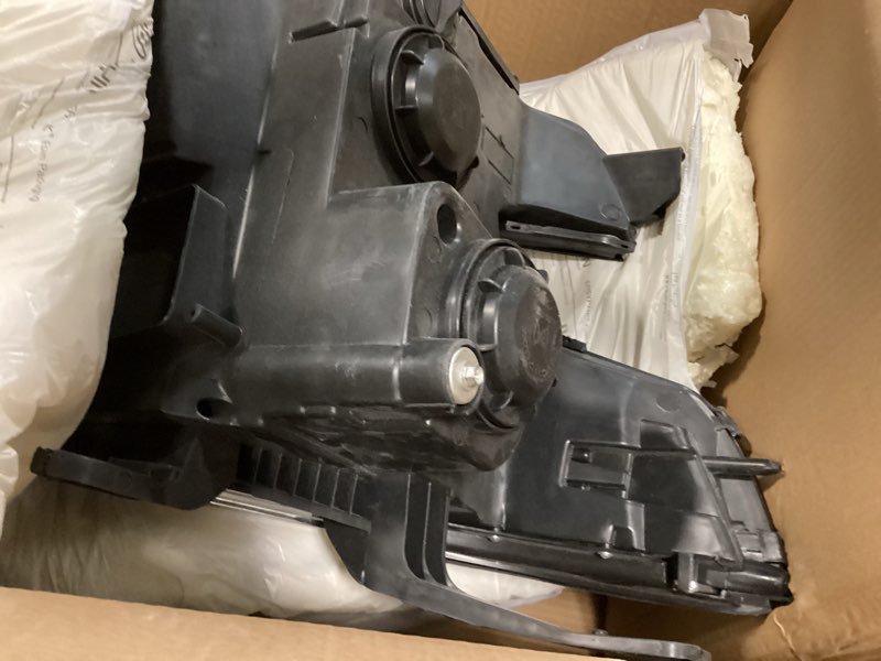 Condition photo showing As Is for fione halogen headlight w/o bulbs compatible with chevy tahoe/suburban 2015-2020 with led drl headlamp not fit hid modles black housing left+right side pair(driver&passenger)