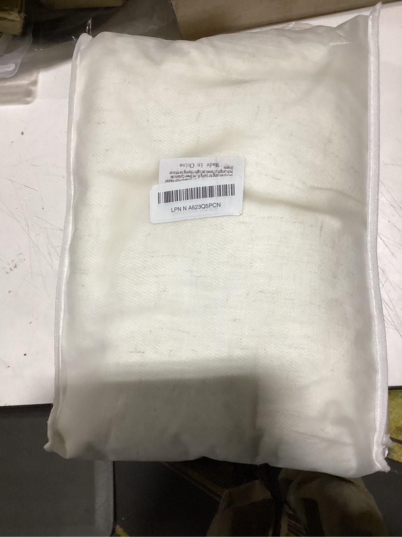 Condition photo showing Good Condition for Beige Linen Curtains Pinch Pleated - 84 Inches Long Semi Sheer Curtains for Living Room with Rings Back Tab 2 Panels Set Light Filtering Farmhouse Drapes 40"W x 84"L (Pack of 2) Beige