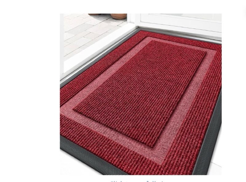 OLANLY Front Door Mat Indoor Outdoor Entrance, Waterproof All-Season, All-Weather Doormat, Sturdy Natural Rubber, Fade Resistant, Low Profile, Easy Clean Patio Porch Entryway Mat, 29.5x17, Wine Red