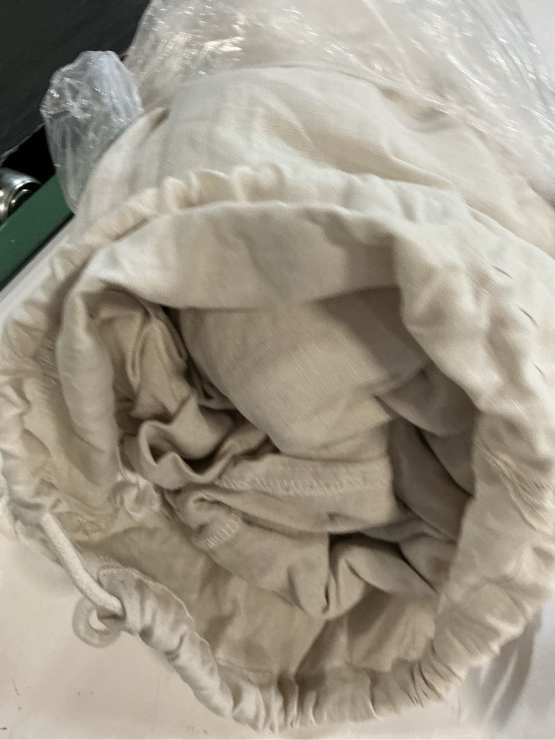 Condition photo showing As Is for quince european linen duvet cover set, full/queen, sand 3pcs