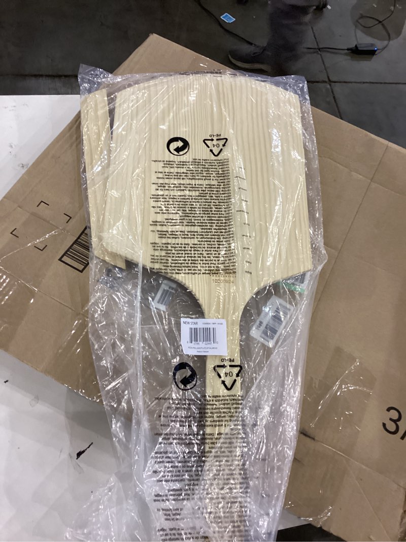 Condition photo showing New/Like New for New Star Foodservice 1029970 Restaurant-Grade Wooden Pizza Peel, 16" L x 14" W Plate, with 12" L Wooden Handle, 30" Overall Length 14"x 16"x 30"