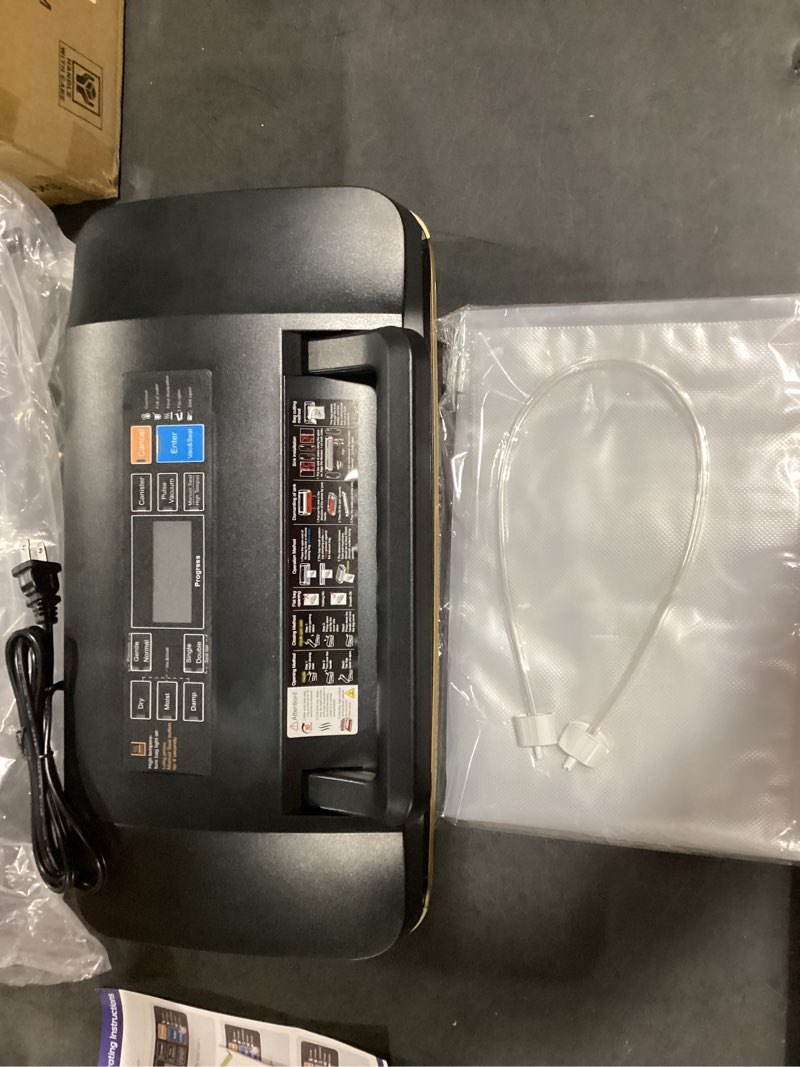 Condition photo showing Good Condition for Vacuum Sealer Machine, Updated Powerful 95KPa Commercial Food Saver with Double Seal for 2X Strength, Built-in Cutter, Bags Storage & Easy-Lock Handle, Includes Free Bags (1 Roll + 10 Pre-cut) Black