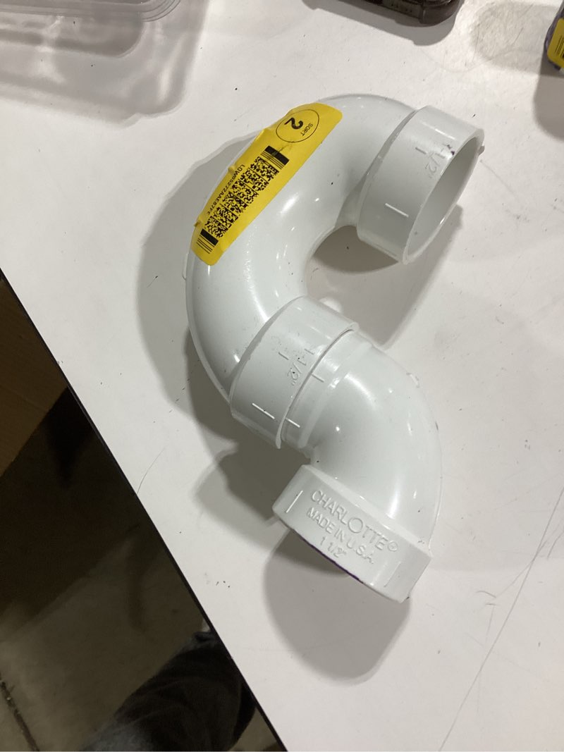 Condition photo showing Good Condition for charlotte pipe 1 1/2 dwv p-trap with solvent weld joint dwv (drain, waste and vent) (1 unit piece) 1 1/2 inch ( each qty: 1 ) white 1