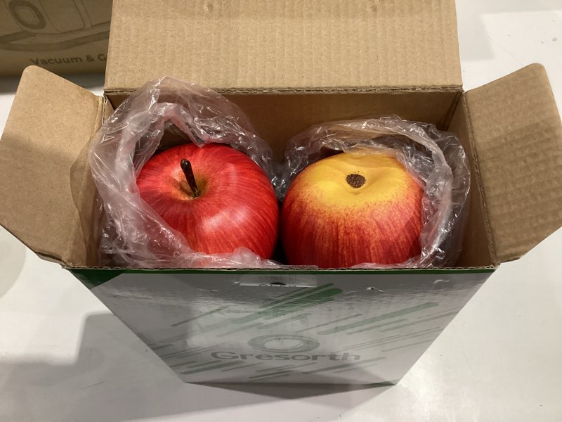 Condition photo showing Good Condition for gresorth 6pcs lifelike artificial red apple decoration faux fake apples ornament realistic fruit model for home house kitchen cabinet