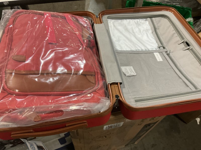 Condition photo showing New/Like New for UKEIN Luggage Sets 3 Piece, Carry On Luggage 20In With Spinner Wheels,PC Hardside Suitcase Set with TSA Lock,Durable Carry On Suitcase With Travel Backpack for Men (Red, 3 piece set (20inch)) Red 3 piece set (20inch)