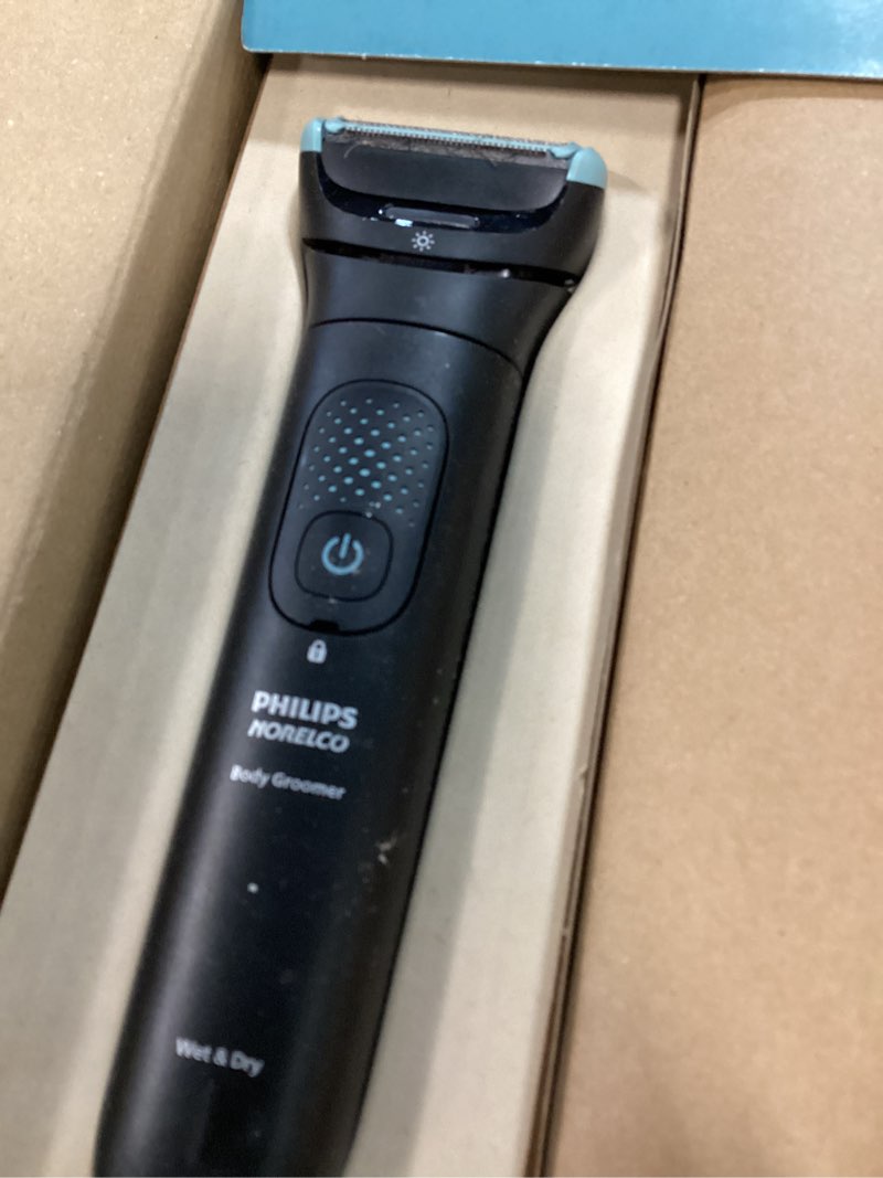 Condition photo showing Good Condition for philips norelco body groomer 7000 series, men's whole body groomer, contour-following 2d flexing head, triple protect shave system & intimate body hair trimmer, 100% showerproof, bg7480/50 bg7480/50 black