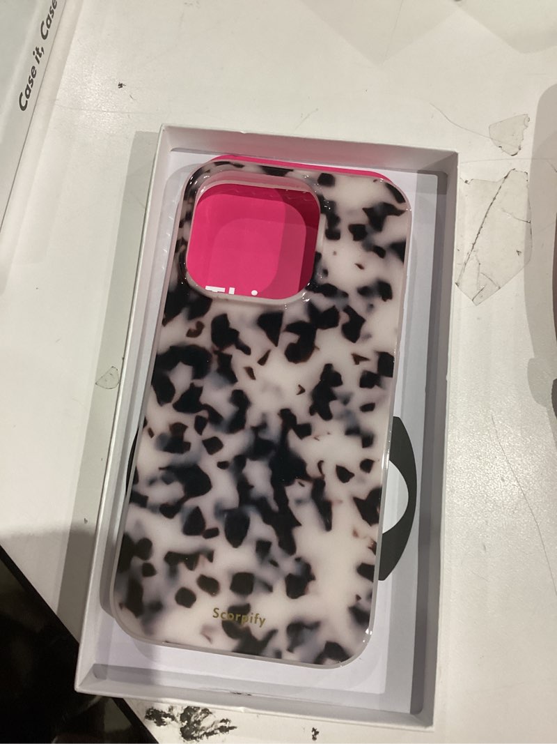 Condition photo showing Good Condition for SCORPIFY for iPhone 15 Pro Case [Compatible with MagSafe] with Pink Tortoise Shell Design, Cute Brown Magnetic Phone Cover for Women Girls, Slim Shockproof Bumper with Stylish Pattern TT-Pink Tortoise Shell for iPhone 15 Pro Magnetic
