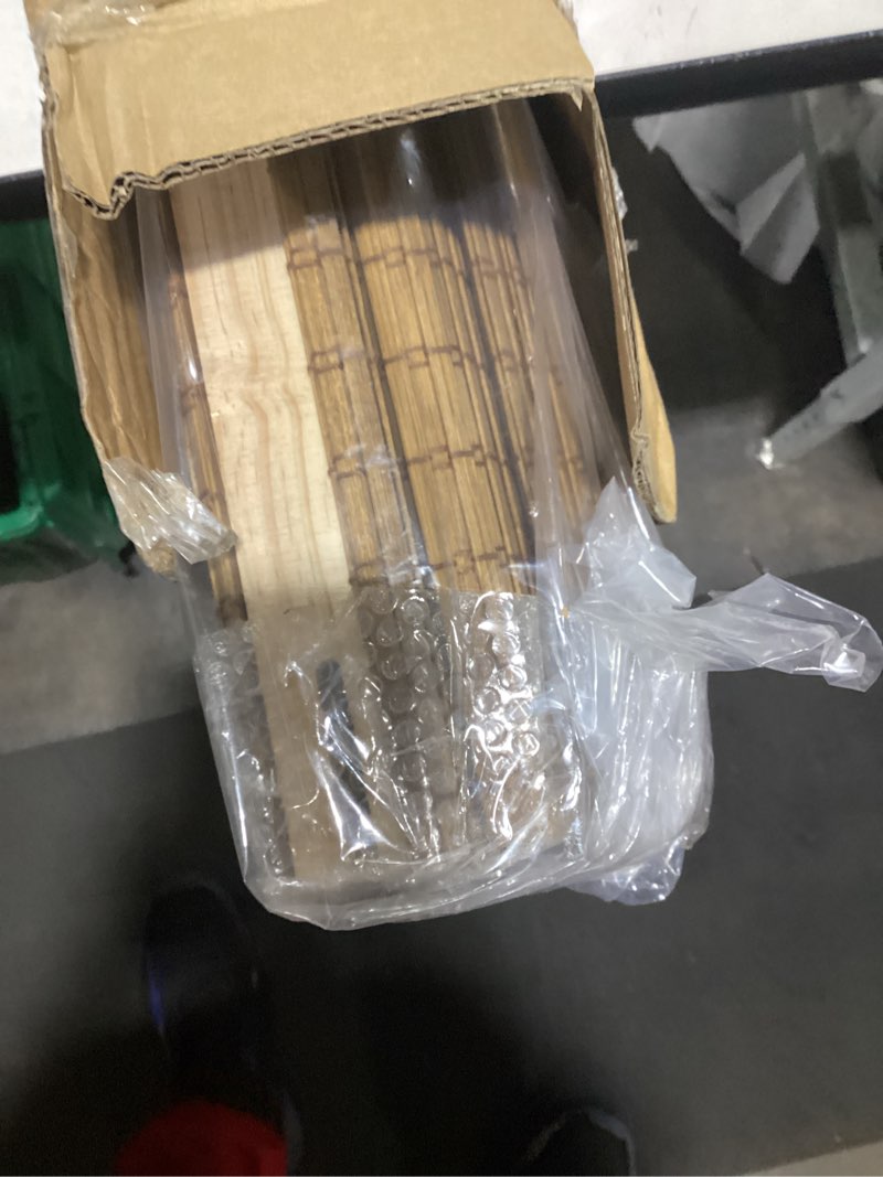 Condition photo showing New/Like New for Cordless Bamboo Roman Shades for Windows, Blinds Size (36" W ×64" H) Colour (Highfield Teak) Highfield Teak 36" W × 64" H