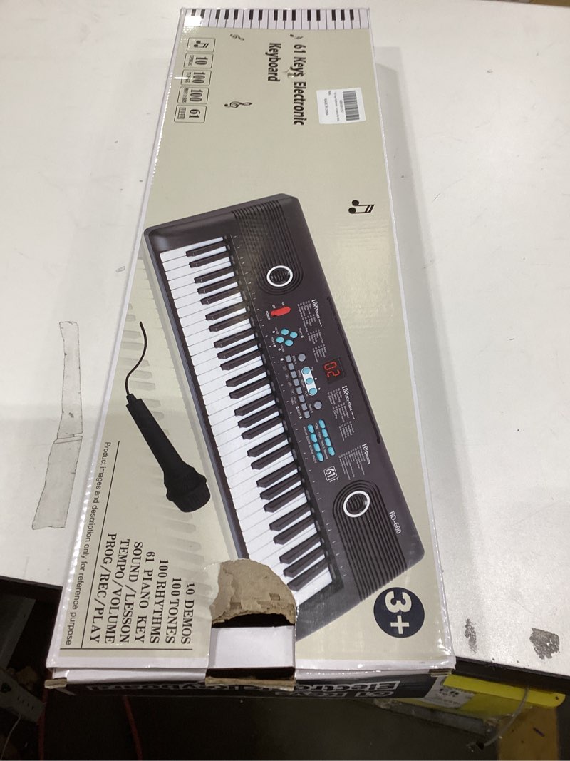 Condition photo showing As Is for 61 keys keyboard piano, Electronic Digital Piano with Built-In Speaker Microphone, Portable Keyboard