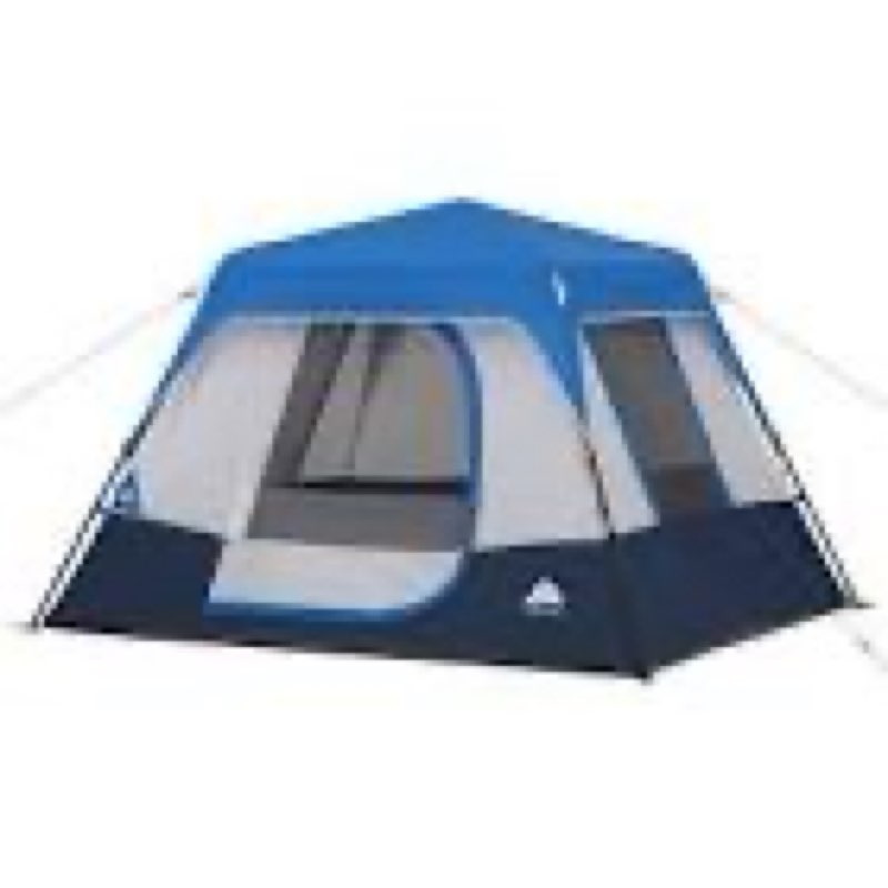 ozark trail 8' x 7' 4-person instant cabin tent with led lighted hub, 19 lbs