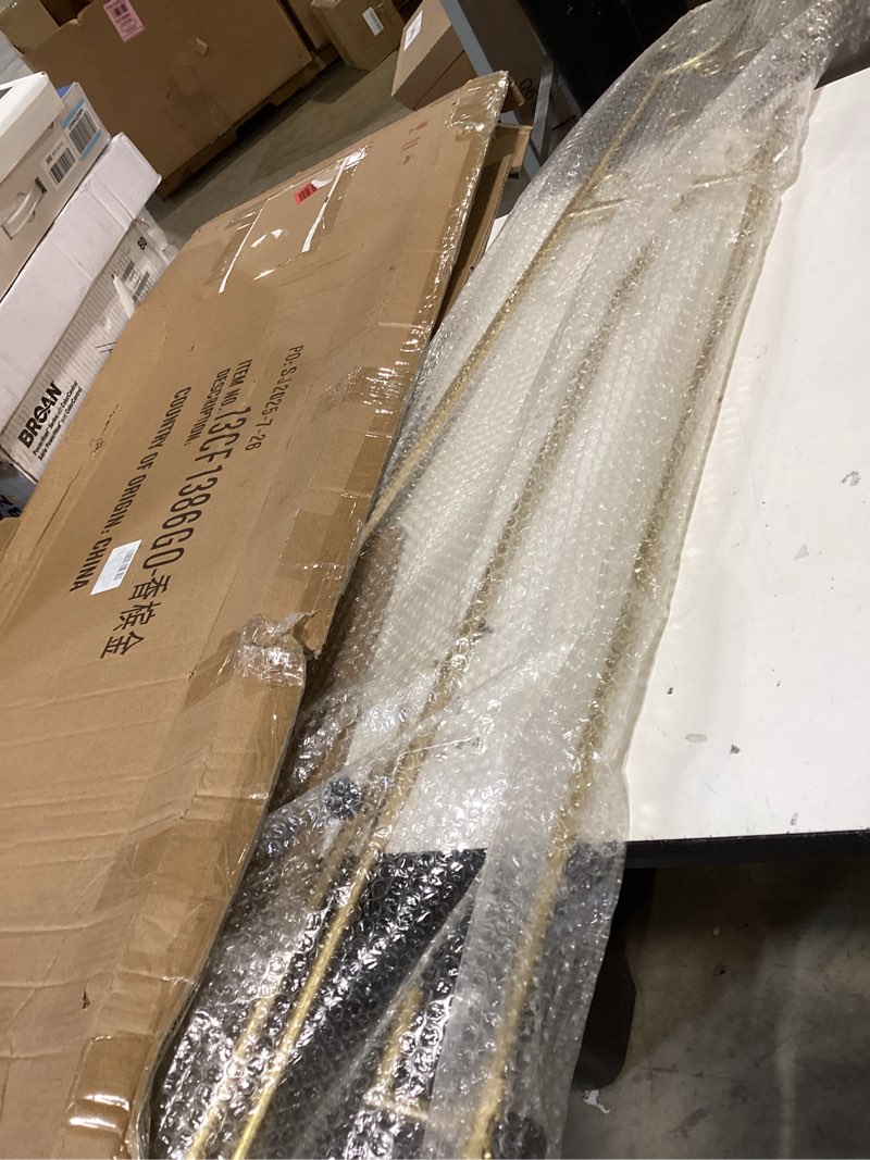 Condition photo showing Good Condition for metal large free standing adjustable display stand scroll easel with chain support, gold easel stand for sign, heavy duty easel for mirror, wedding, picture frame (no installation required) scroll-gold