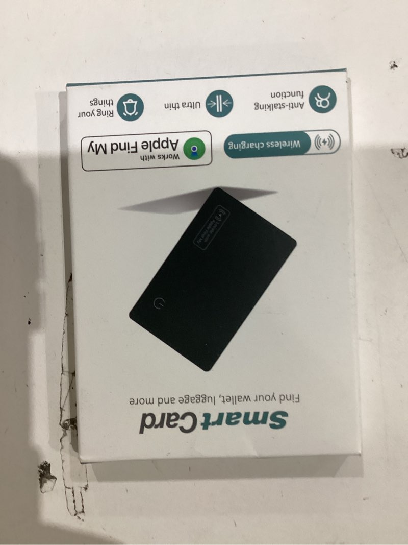 Condition photo showing New/Like New for Wallet Tracker Card Air-Tag (iOS Only) - Work with Apple Find My, Bluetooth Tracker Smart Tracking Card Wallet Finder, 0.07in Slim, IP68 Waterproof, Item Locator for Luggage Tags, Passports, Purse 1 pack Dark Black