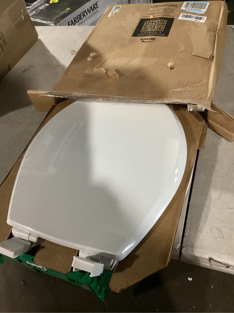 Condition photo showing Good Condition for mayfair cassel slow close toilet seat, easy clean, non slip premium wood seat, easy install, made in usa, round, white round 1 - toilet seat