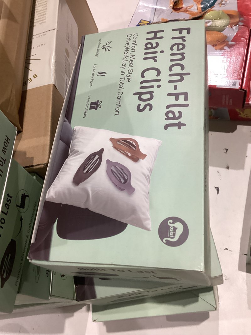 Condition photo showing New/Like New for French Hair Claw Clips, 9-Pack Lay-Flat Design with Gift Box,Matte and Comfortable Hair Clips for All-Day Work, Travel,Yoga & Strong Hold for All Hair Types