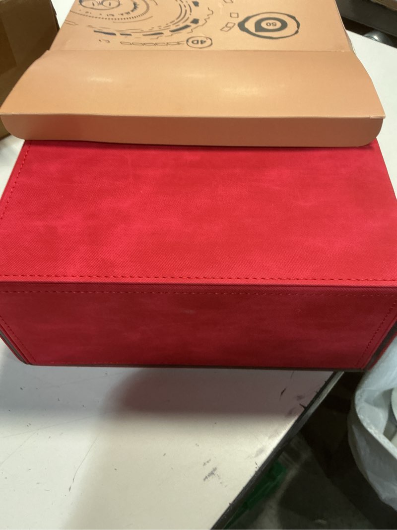 Condition photo showing Good Condition for Crimitidex Premiun 3-Compartment Vertical PU Leather Card Deck Box | Durable Triple Deck Holder with Magnetic Closure for Board Games, TCG. (Red)