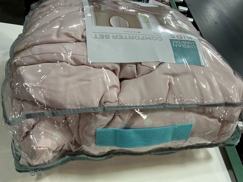 Condition photo showing Good Condition for intelligent design kids queen comforter set for girls, tufted chenille floral comforter set queen, lightweight polka dot comforter reversible bed set, sham, pillow, gracie, full/queen pink 4 piece f/q comforter pink