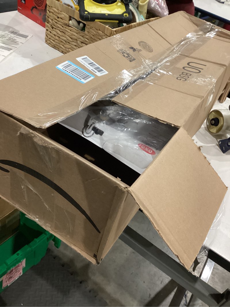 Condition photo showing As Is for OXO Good Grips 3-Tier Aluminum Shower Caddy Aluminum Shower Caddy 3 Tier